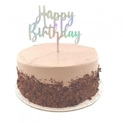 Iridescent Happy Birthday Acrylic Cake Topper 2mm