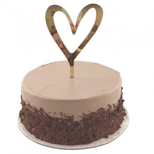 Gold Heart Acrylic Cake Topper 2mm