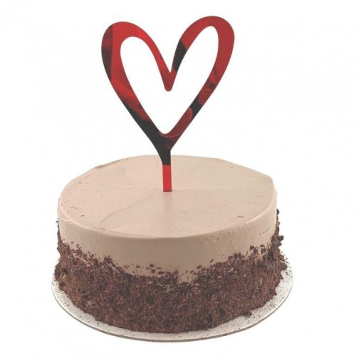 Red Heart Acrylic Cake Topper 2mm