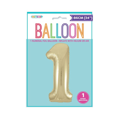 34in Champagne Gold Number 1 Foil Balloon