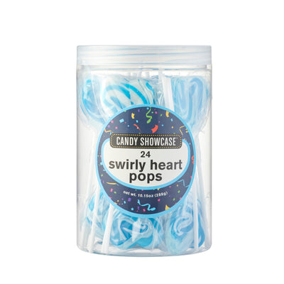 Blue Swirl Heart Pop 24pk 288g