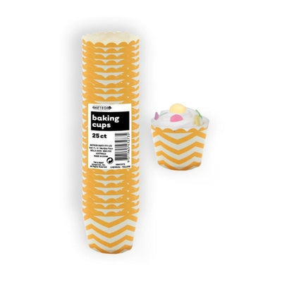 Chevron Sun Yellow Baking Cups 25pk