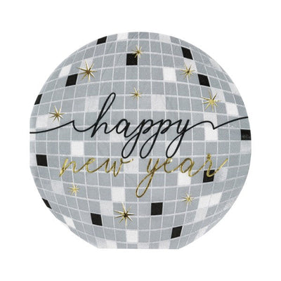 New Year Foil Stamped Disco Ball Shaped Luncheon Napkins 2ply 31.7x31.1cm 16pk