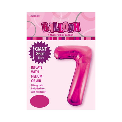 34in Magenta Number 7 Foil Balloon