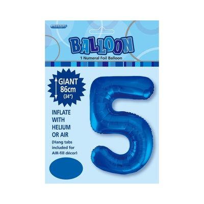 34in Dark Blue Number 5 Foil Balloon