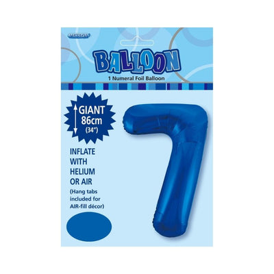 34in Dark Blue Number 7 Foil Balloon