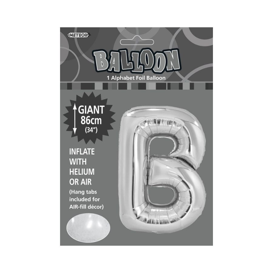 34in Silver Letter B Foil Balloon