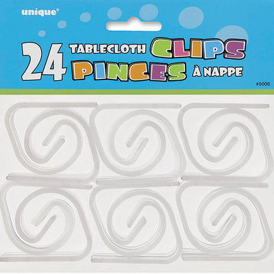 Clear Tablecover Clips 24pk