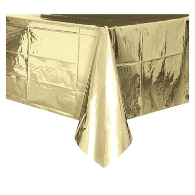 Gold Foil Plastic Rectangle Tablecover 137x274cm