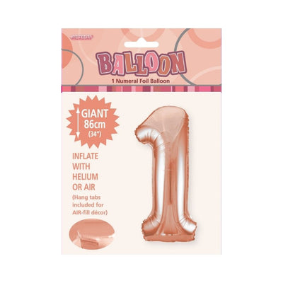 34in Rose Gold Number 1 Foil Balloon