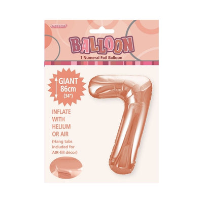 34in Rose Gold Number 7 Foil Balloon