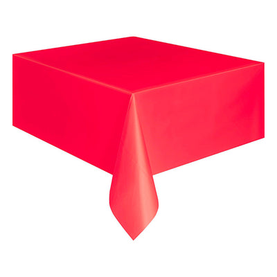 Red Plastic Rectangle Tablecover 137x274cm