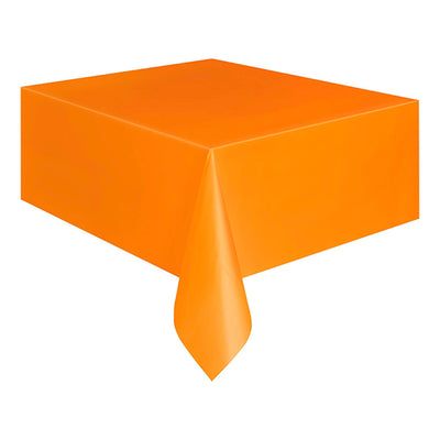 Orange Plastic Rectangle Tablecover 137x274cm