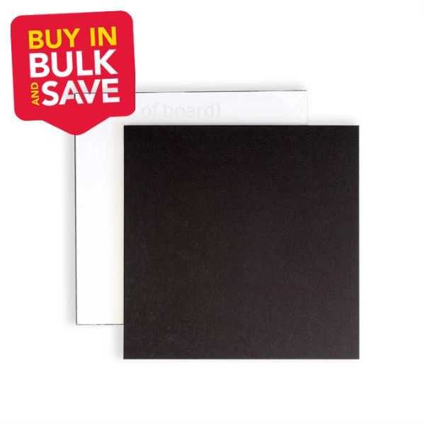BULK 50PK 6in Square Masonite Cake Board - Black