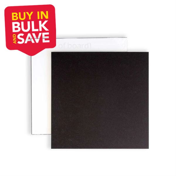 BULK 50PK 12in Square Masonite Cake Board - Black