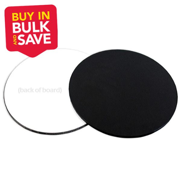 BULK 50PK 8in Round Masonite Cake Board - Black