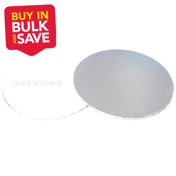 BULK 50PK 8in Round Masonite Cake Board - Silver