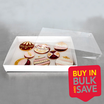 BULK 50pk Biscuit Box with Clear Lid 12.5x10x2in