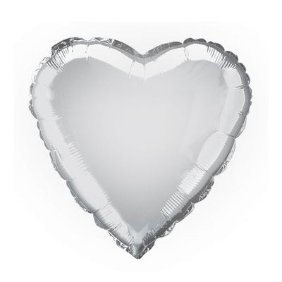 Silver Heart 45cm Foil Balloon (18in)