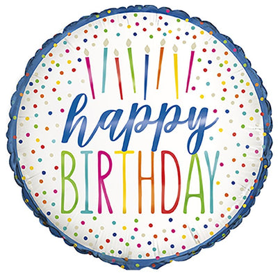 Silver Style Happy Birthday 45cm Foil Balloon (18in)