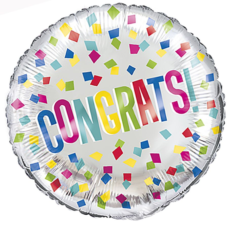 Colourful Congrats 45cm Foil Balloon (18in)