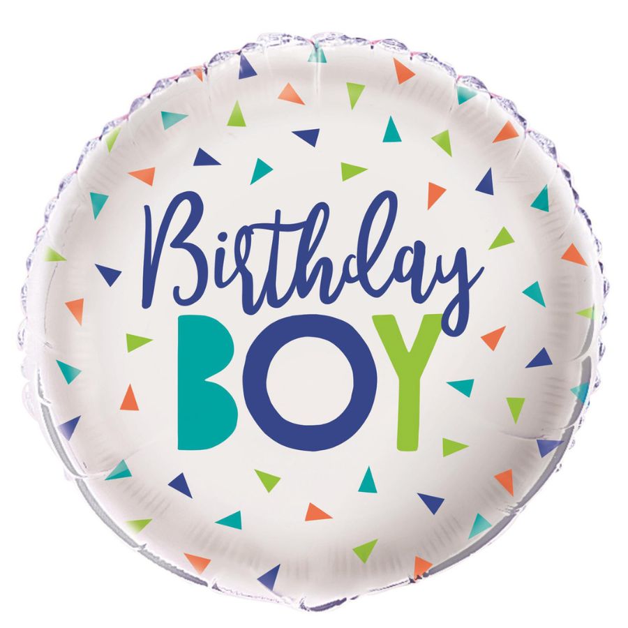 Confetti Birthday Boy 45cm Foil Balloon (18in)