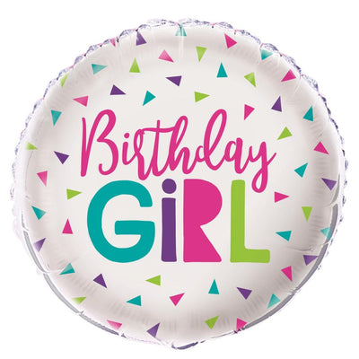 Confetti Birthday Girl 45cm Foil Balloon (18in)