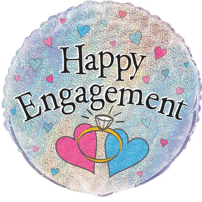 Happy Engagement 45cm Prismatic Foil Balloon (18in)