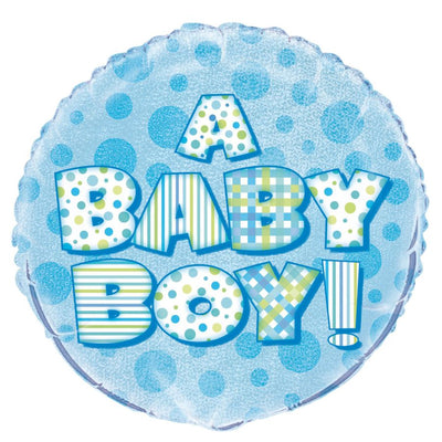 Baby Boy 45cm Prismatic Foil Balloon (18in)