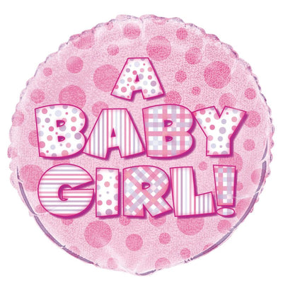 Baby Girl 45cm Prismatic Foil Balloon (18in)