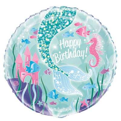 Mermaid Happy Birthday 45cm Foil Balloon (18in)
