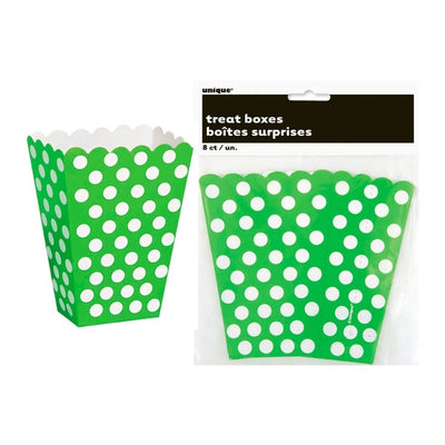 Dots Lime Green Treat Boxes 8pk