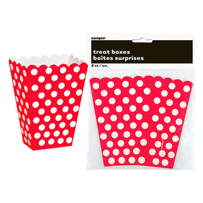 Dots Red Treat Boxes 8pk