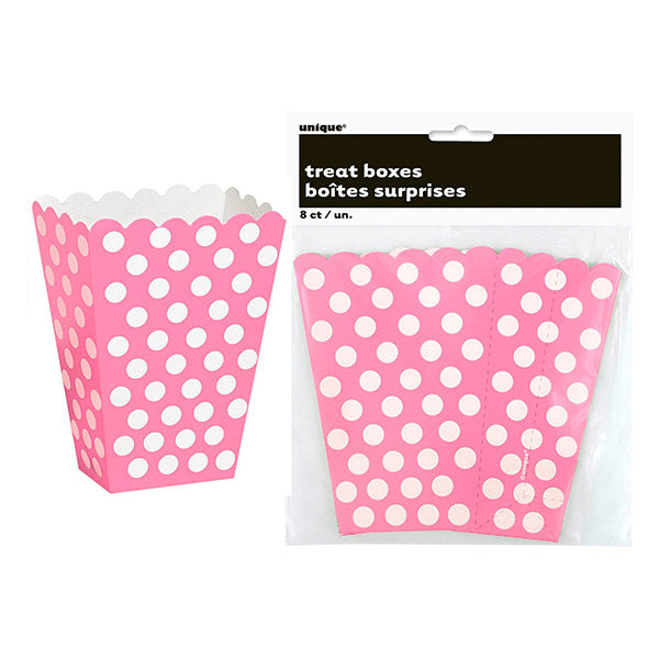 Dots Hot Pink Treat Boxes 8pk