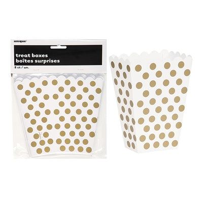 Dots Gold Treat Boxes 8pk