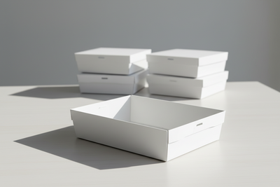 BULK 60pk Medium White Grazing Box with Clear PET lid (366x255x80mm)