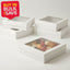 BULK 60pkSmall Square White Grazing Box with Window Lid (180x180x80mm)