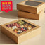 BULK 60pkSmall Square Kraft Grazing Box with Window Lid (180x180x80mm)