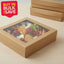 BULK 60pk Large Square Kraft Grazing Box with Window Lid (280x280x80mm)