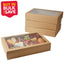 BULK 60pkMedium Kraft Grazing Box with Window Lid (366x255x80mm)