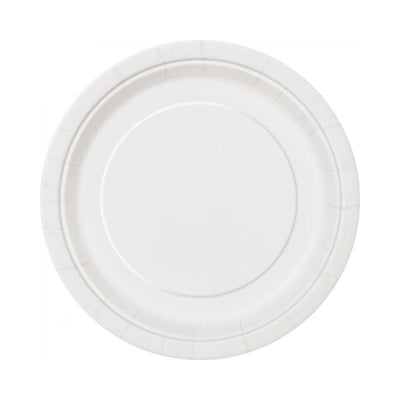50pk 7in White Paper Plates