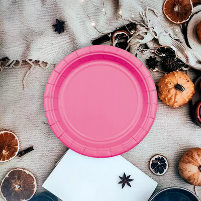 12pk 7 Hot Pink Paper Plate