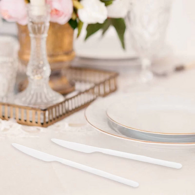 20pk White Reusable Plastic Knife