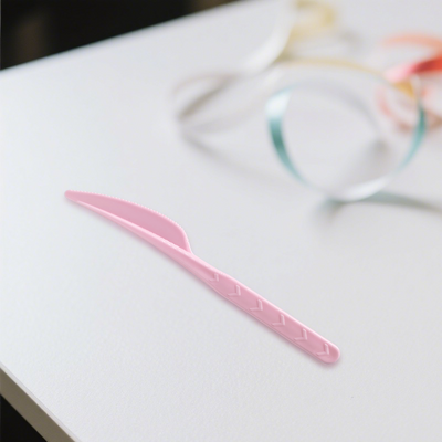 18pk Baby Pink Reusable Plastic Knife