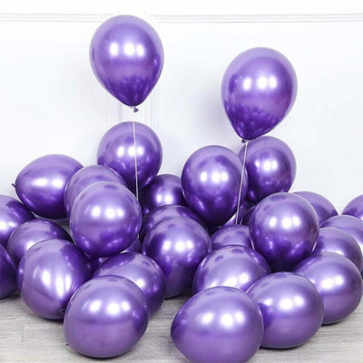 10pk Purple Chrome Latex Balloons 30cm