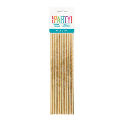 Gold Foil Paper Straws 10pk