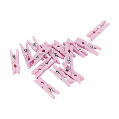 24pk Pink Mini Wooden Pegs