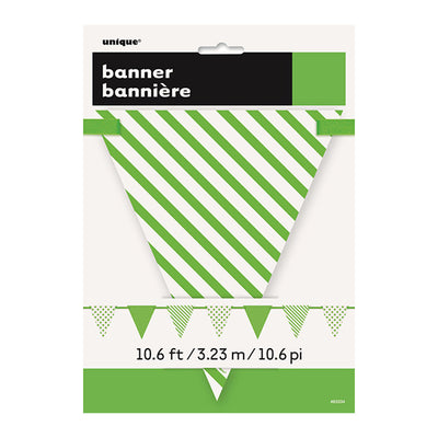 Dots and Stripes Lime Green Flag Banner 3.6m