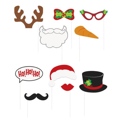 10pc Christmas Selfie Photo Props