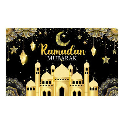 Black Ramadan Mubarak Banner